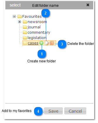 Saving the Document to “My Favourites”